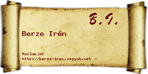 Berze Irén névjegykártya